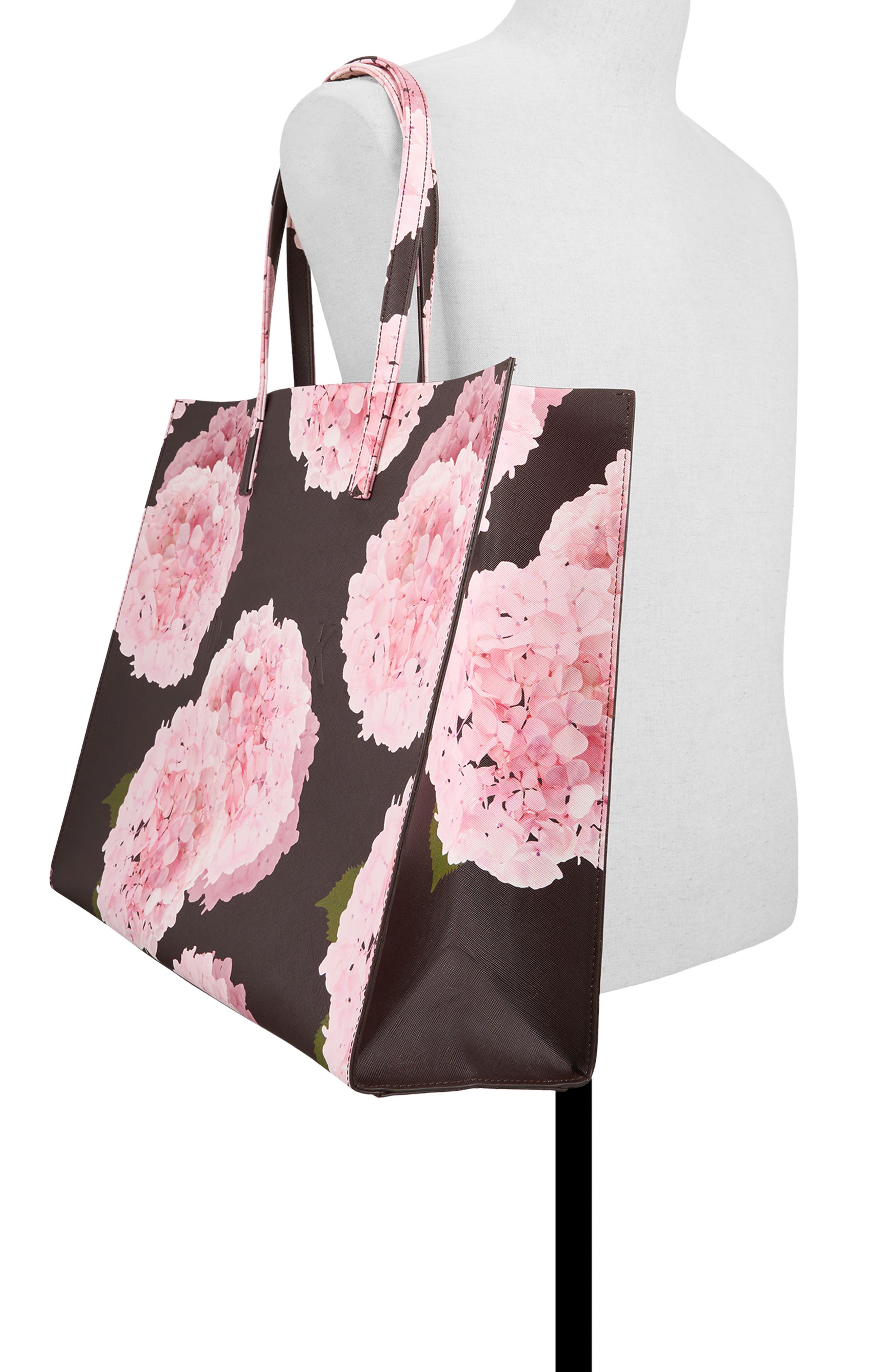 Sukicon Hydrangea Large Icon Tote, Alternate, color, BROWN PRIMARY
