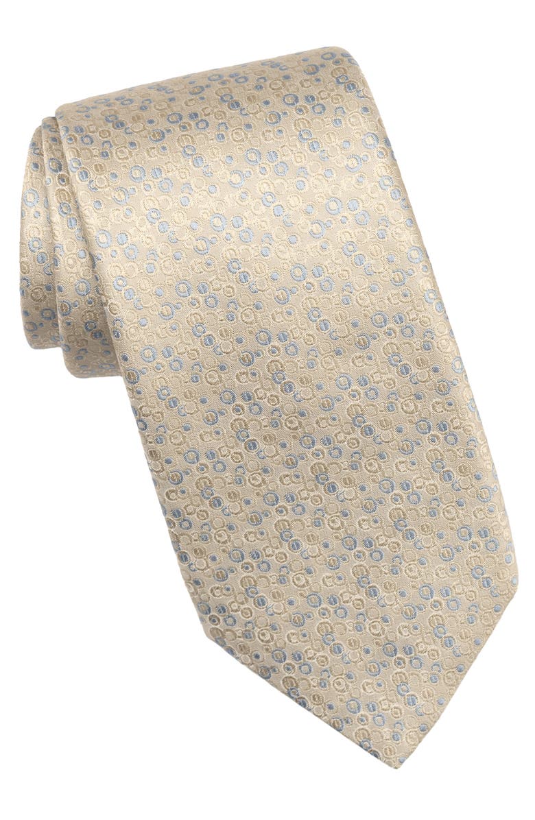 Elizabetta Spumante - Silk Jacquard Tie for Men, Main, color, Champagne