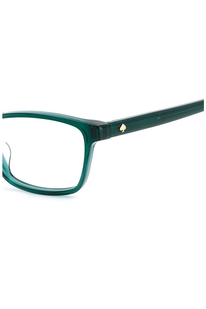 agnessa 49mm rectangular reading glasses, Alternate, color, GREEN