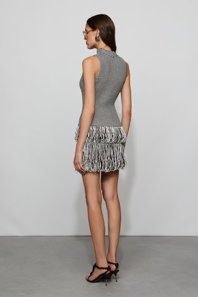 Pernille Knit Dress, Alternate, color, Black/Ivory