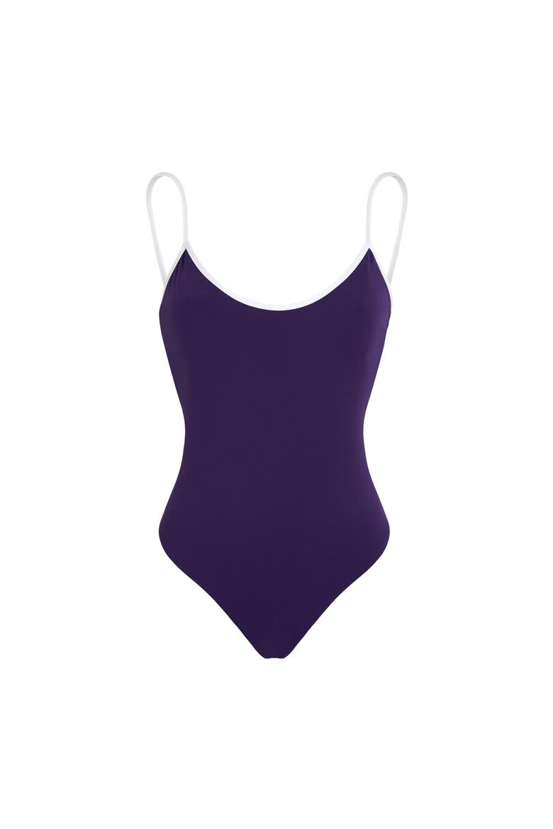 Women Low-back One-piece Swimsuit Solid, Main, color, Violet