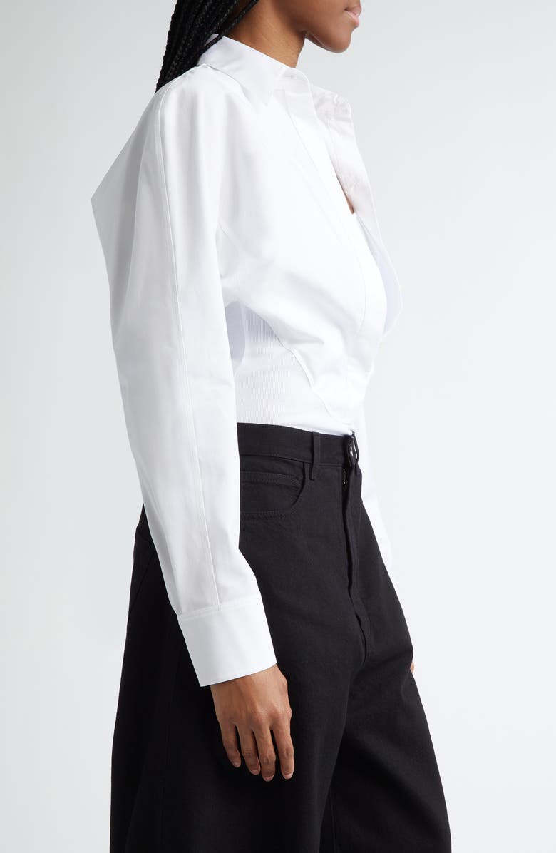 Alaïa Layer Tank & Shirt Thong Bodysuit, Alternate, color, 