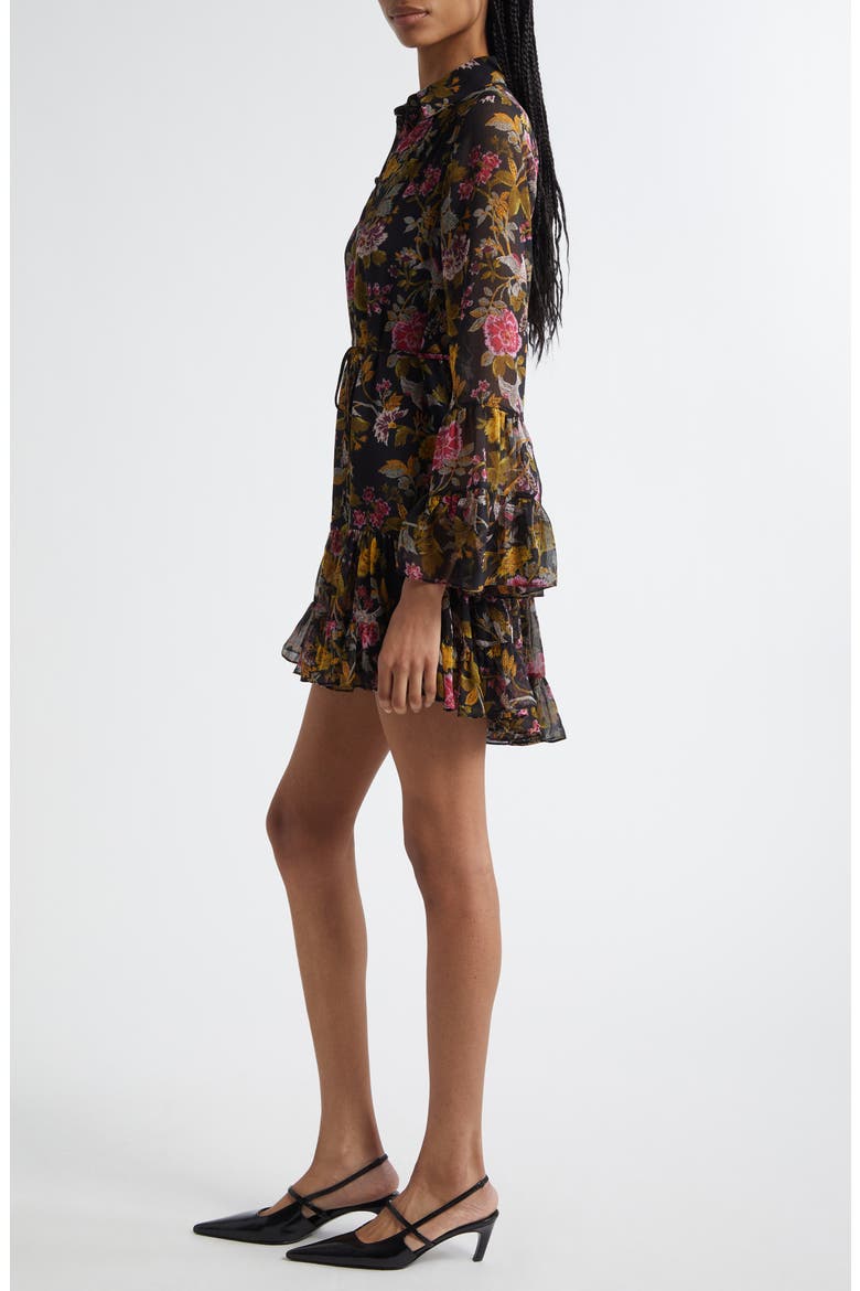 Lyra Hannah Floral Long Sleeve Minidress, Alternate, color, BLACK MULTI
