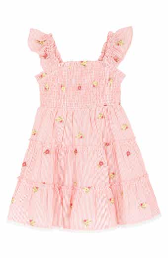 Rare Editions Kids' Embroidered Seersucker Smocked Dress