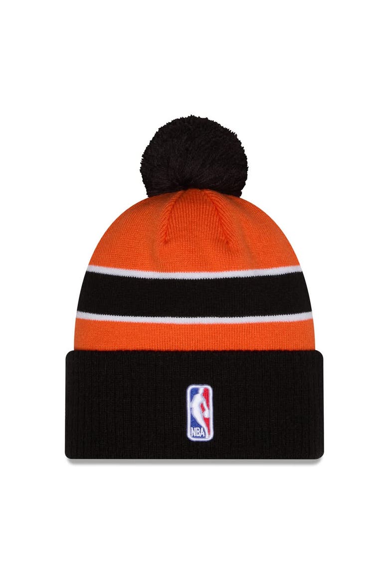 Men's New Era Orange/Black LA Clippers 2025/26 City Edition Cuffed Knit Hat with Pom, Alternate, color, Orange
