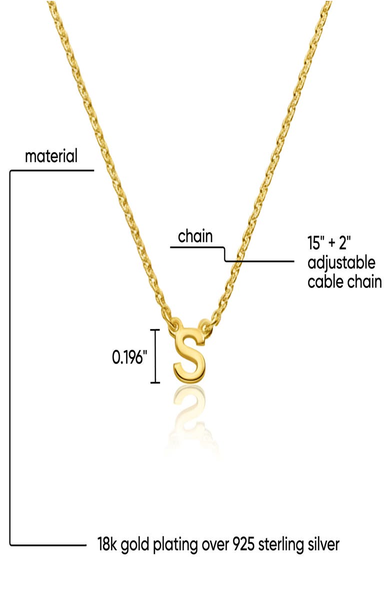 Oak & Luna Inez Initial Necklace -  18K Gold Plated Silver, Alternate, color, Letter E