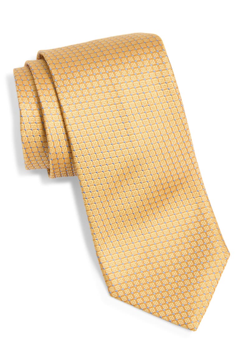 Geometric Silk Tie, Main, color, YELLOW