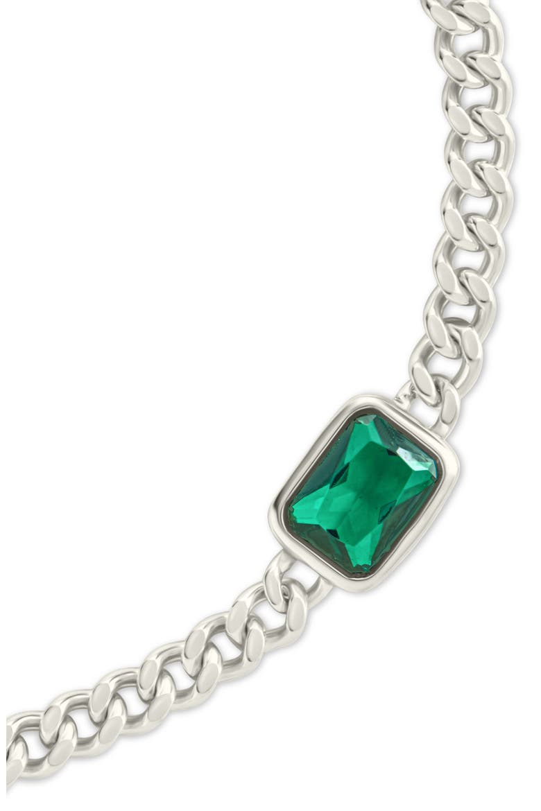 Tali Crystal Curb Chain Bracelet, Alternate, color, SILVER