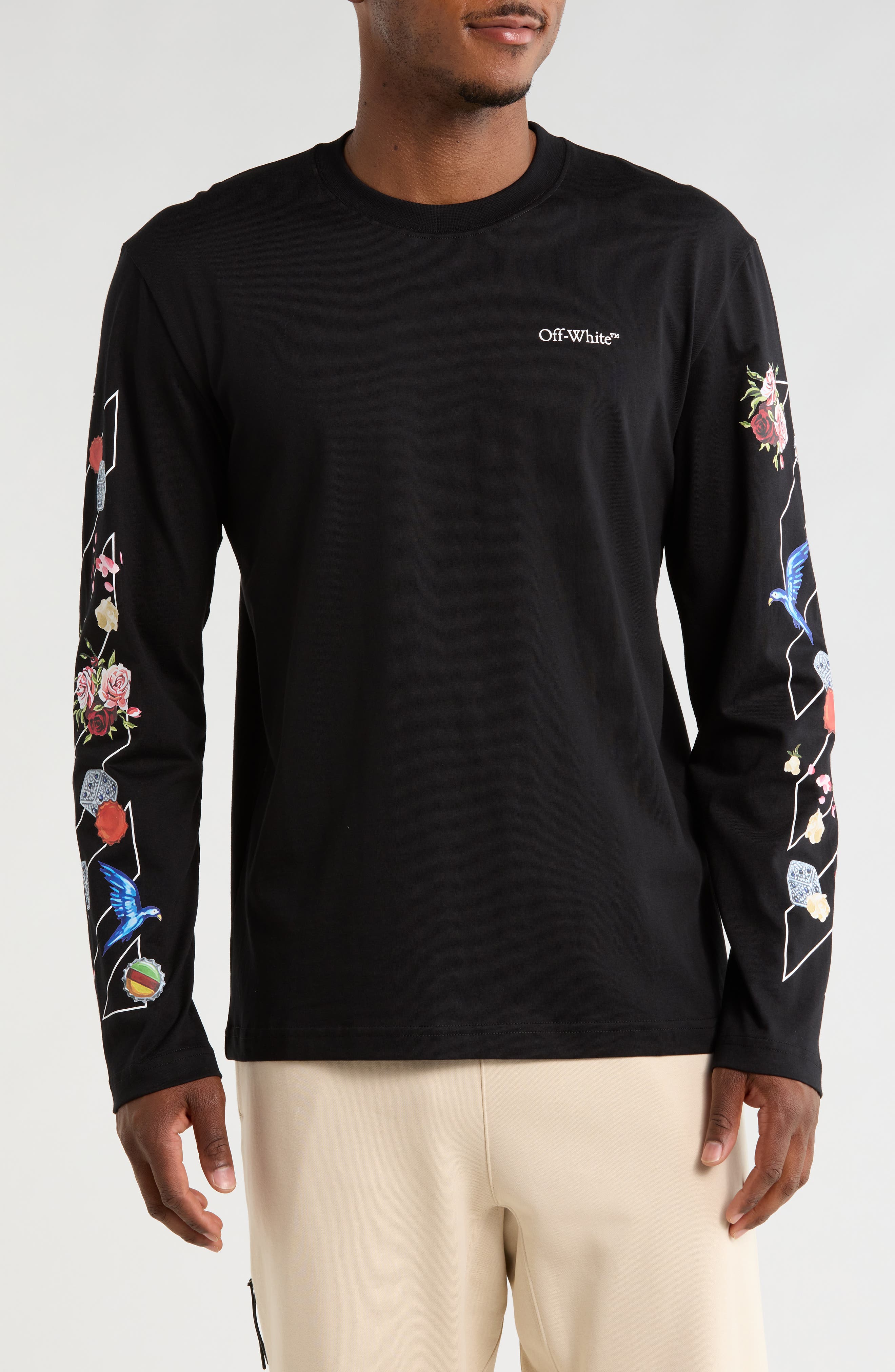 Off-White Lots Long Sleeve Graphic T-Shirt