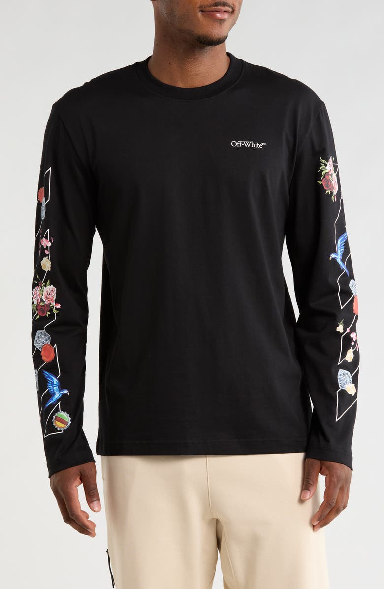 Off-White Lots Long Sleeve Graphic T-Shirt, Main, color, 