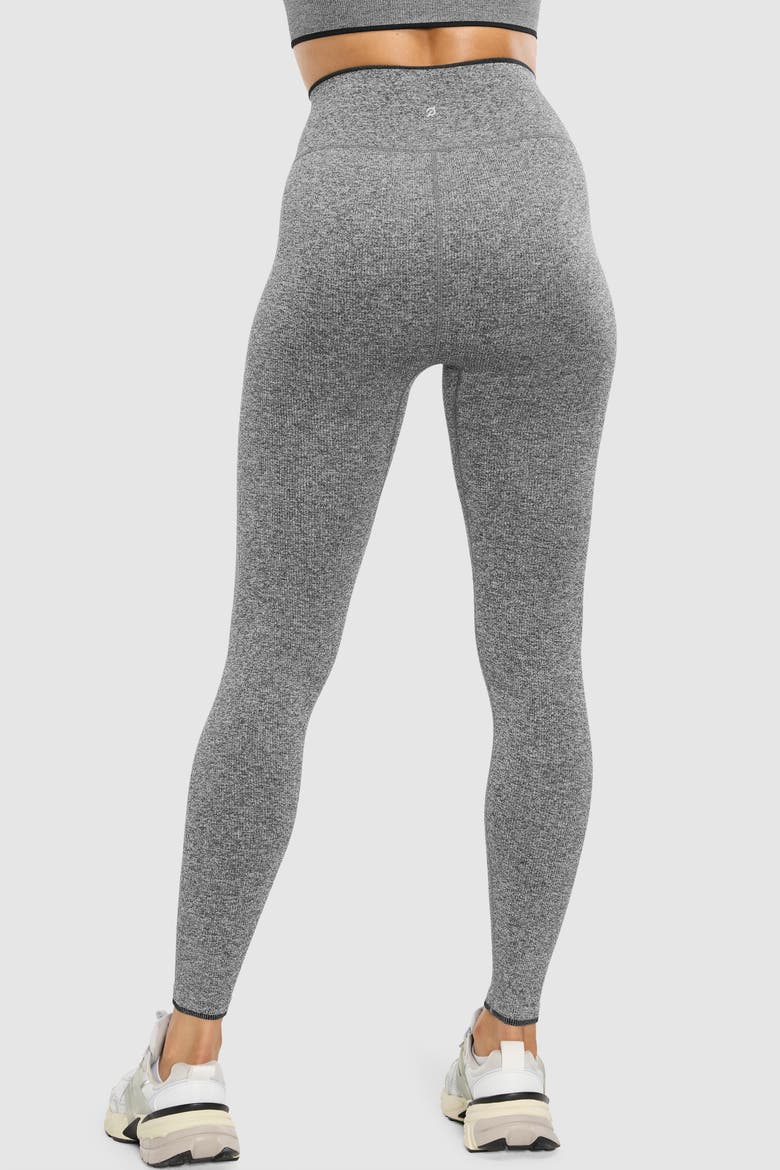 Melange Micro Rib Seamless Legging, Alternate, color, Black