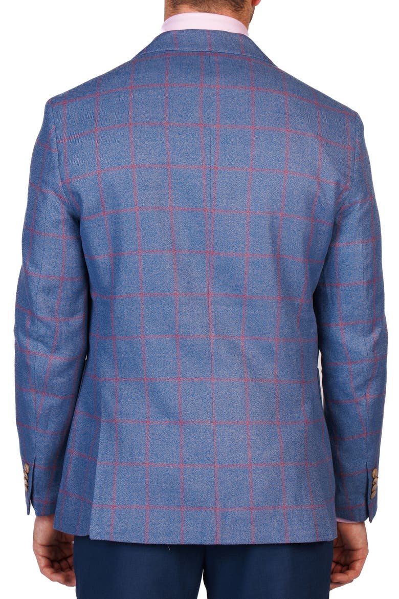 Textured Yarn Dyed Windowpane Sport Coat, Alternate, color, BLUE