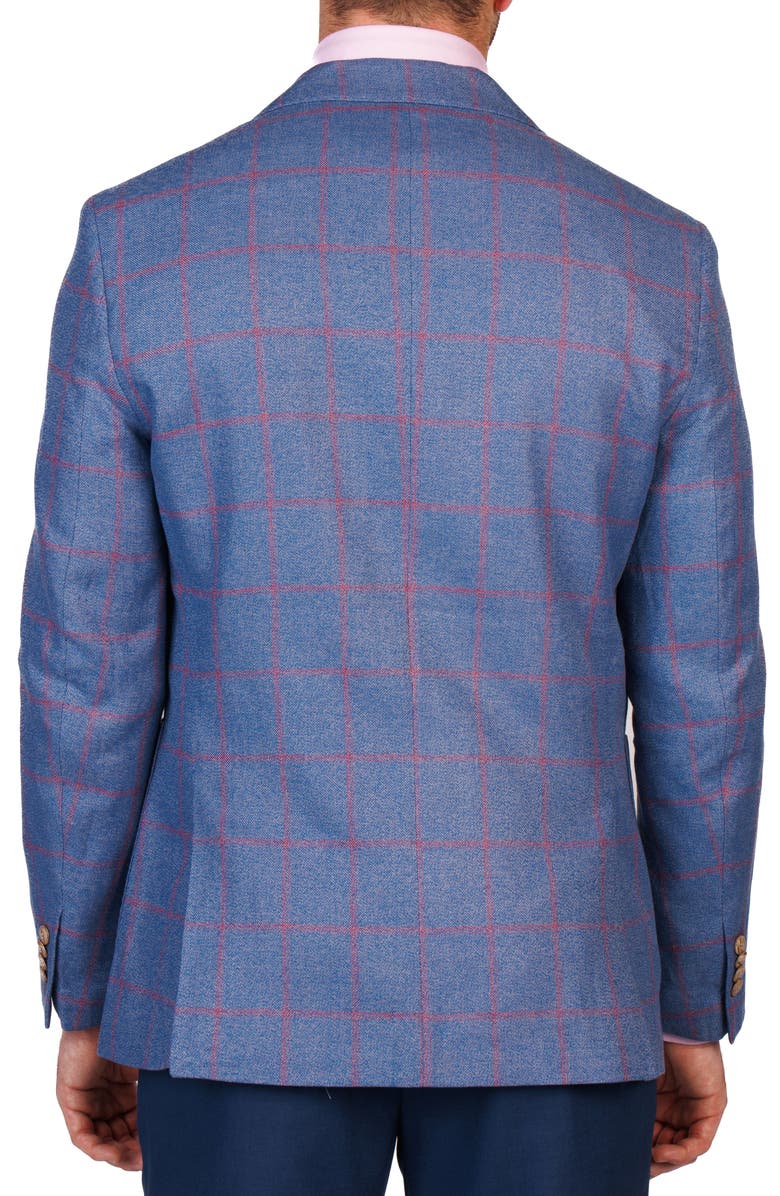 TailorByrd Textured Yarn Dyed Windowpane Sport Coat, Alternate, color, Blue