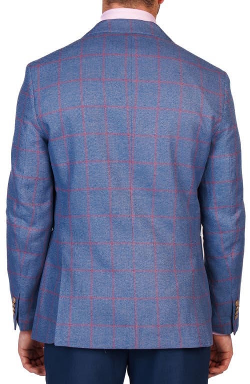 Tailorbyrd Textured Yarn Dyed Windowpane Sport Coat In Blue