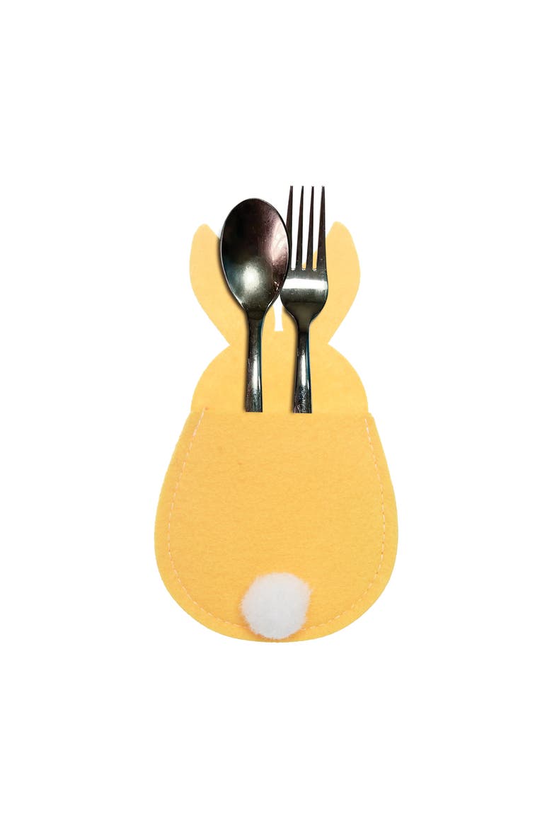 Easter Bunny Felt Utensil Sleeves, Alternate, color, Yellow