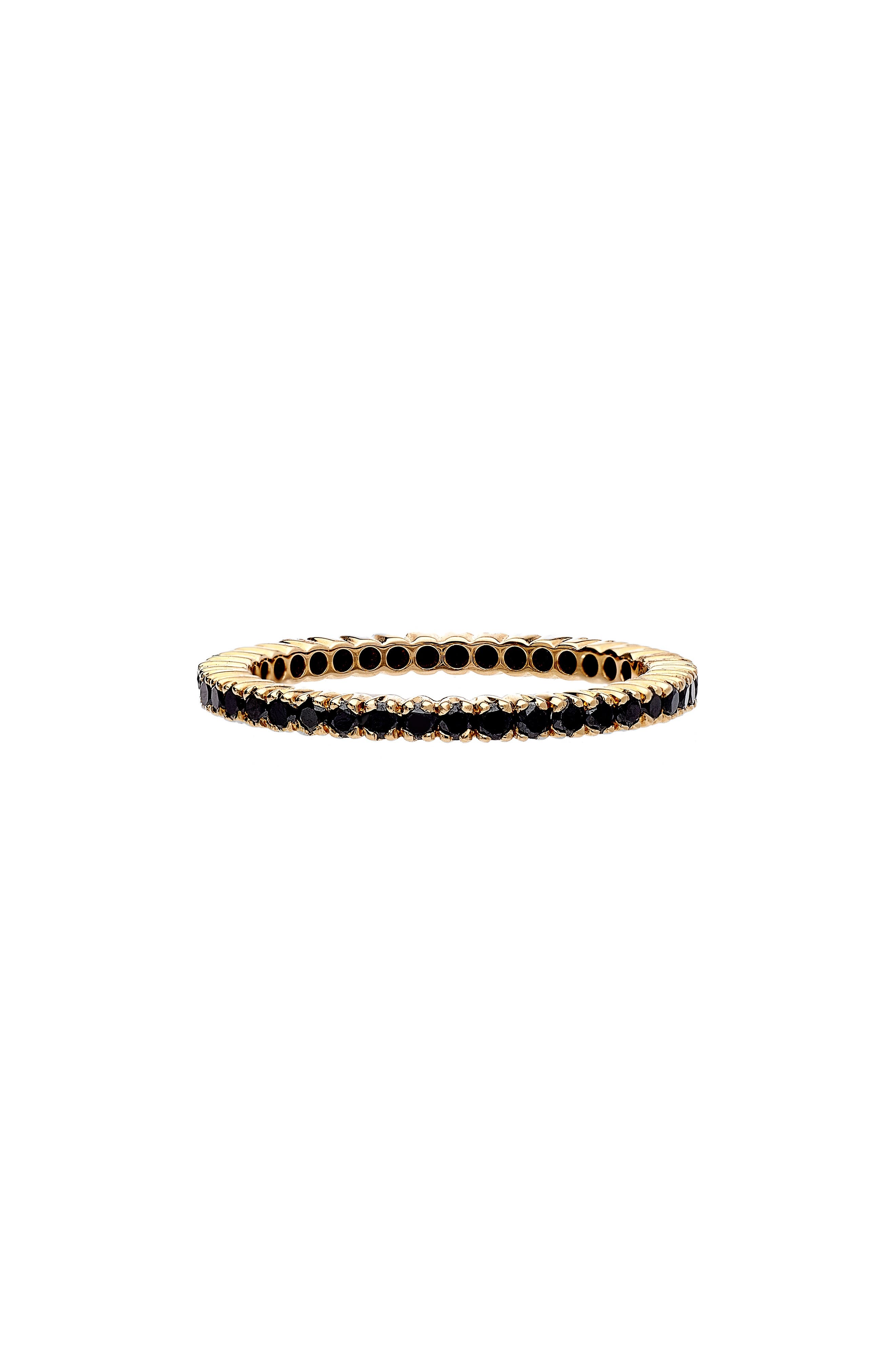 Sethi Couture Prong Set Diamond Eternity Band in Yellow Gold/Black Diamond 