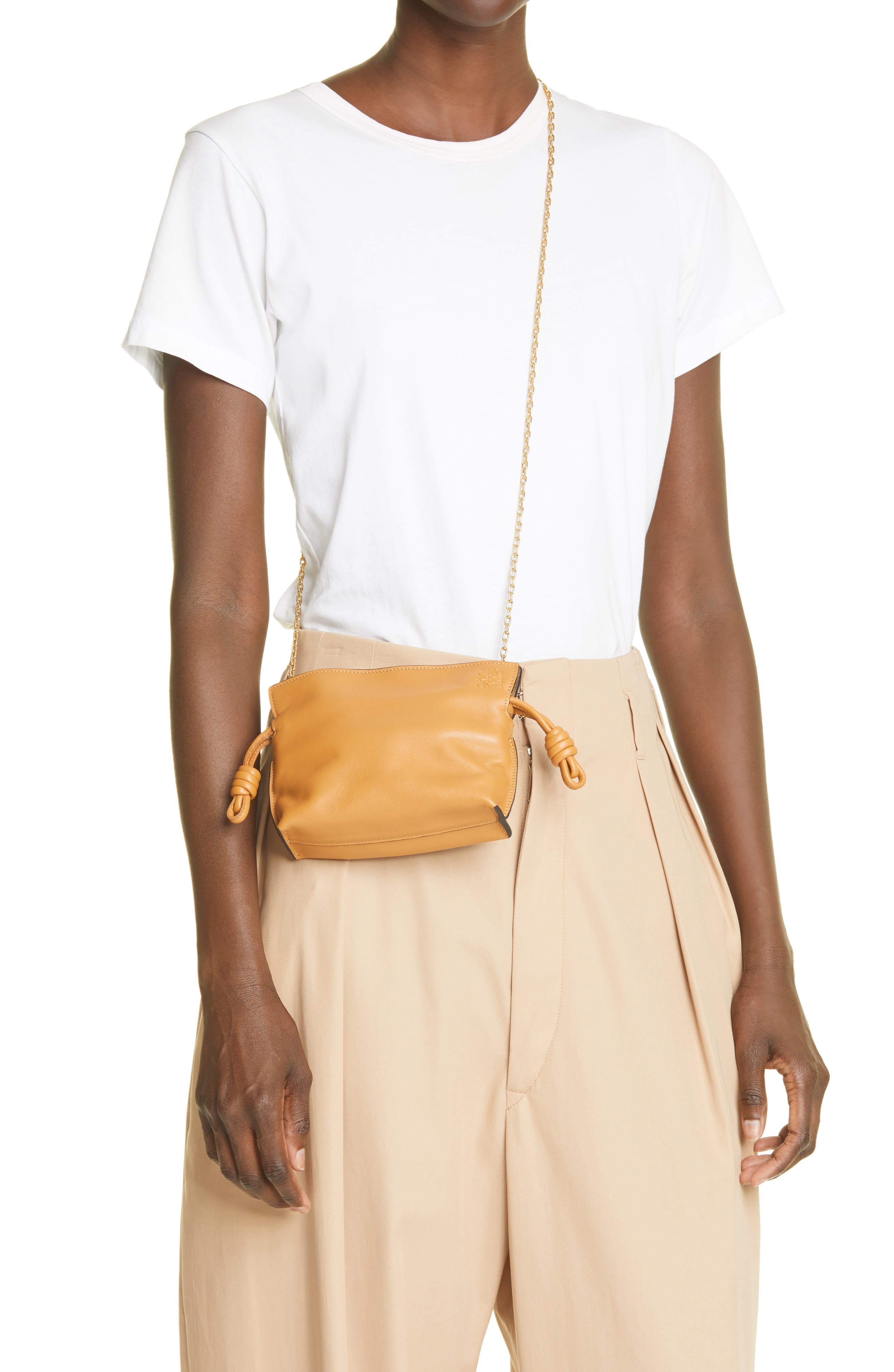 Loewe Nano Flamenco Leather Clutch, Alternate, color, 