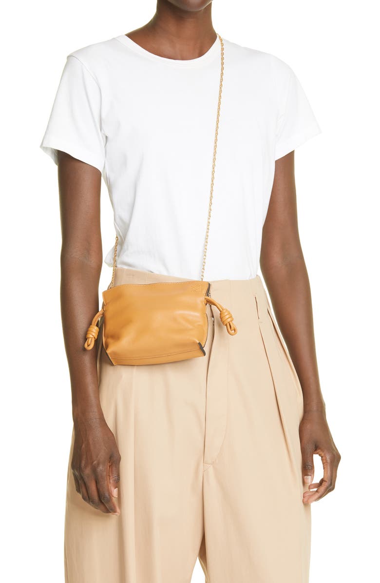 Loewe Nano Flamenco Leather Clutch, Alternate, color,