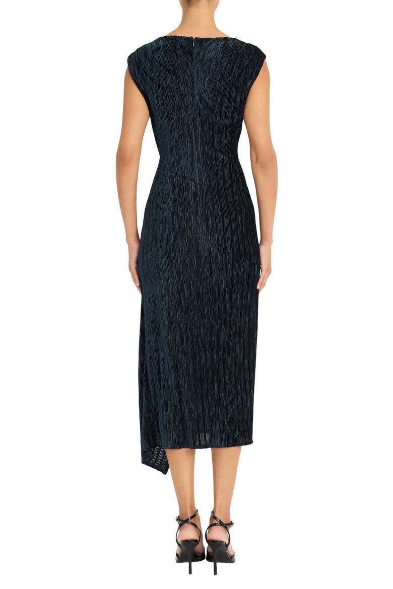 Cap Sleeve Asymmetric Burnout Velvet Midi Dress, Alternate, color, SPRUCE