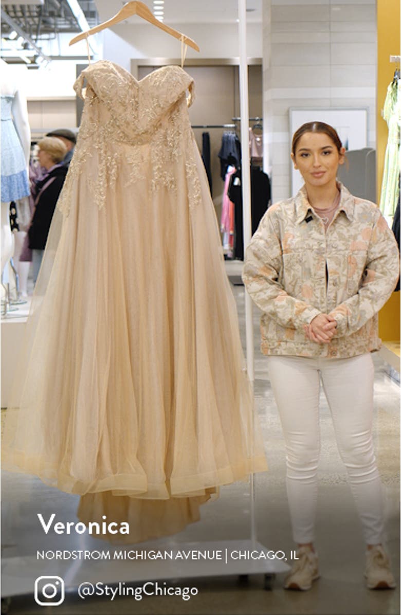 Lace & Tulle Off-Shoulder Gown, sales video thumbnail