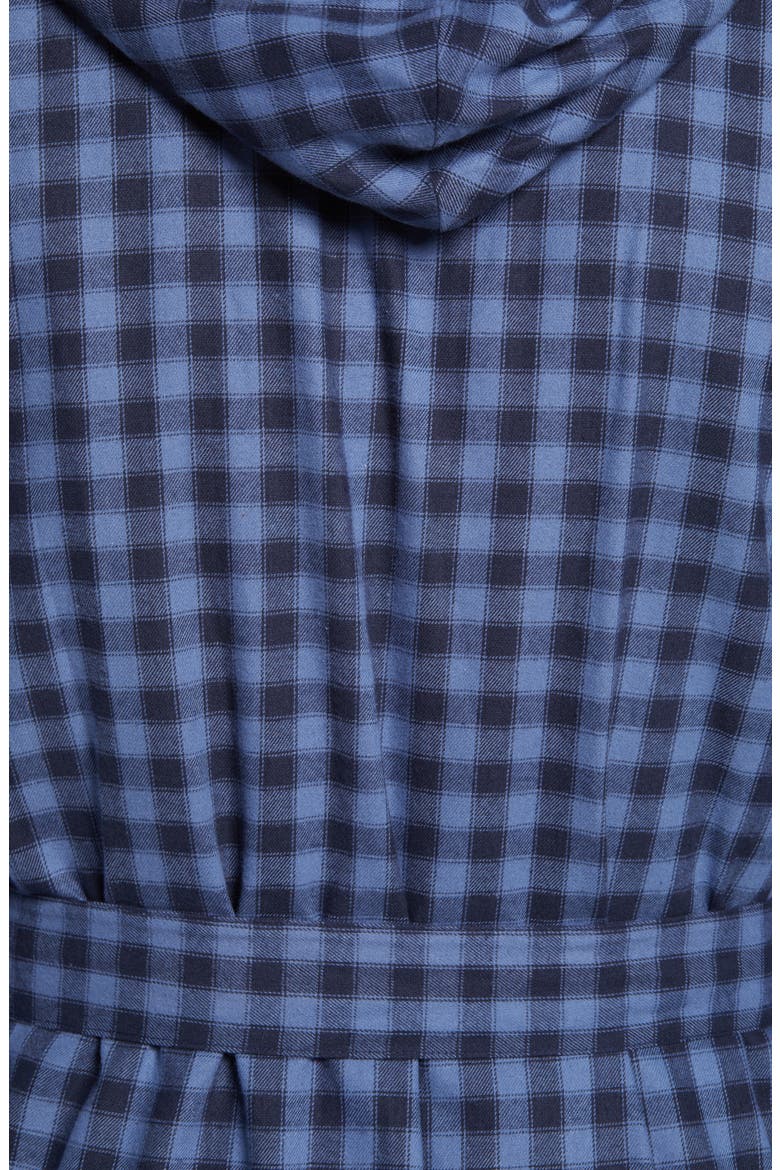 Plush Flannel Hooded Robe, Alternate, color, CHAMBRAY PLAID