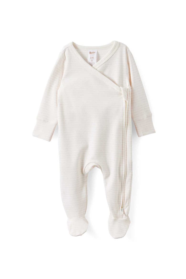 Organic Cross Over Zip All In One, Alternate, color, Pop Pink Marle Stripe