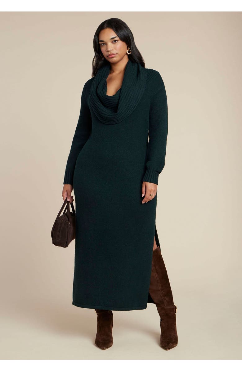 ELOQUII Cowl Sweater Dress, Main, color, 