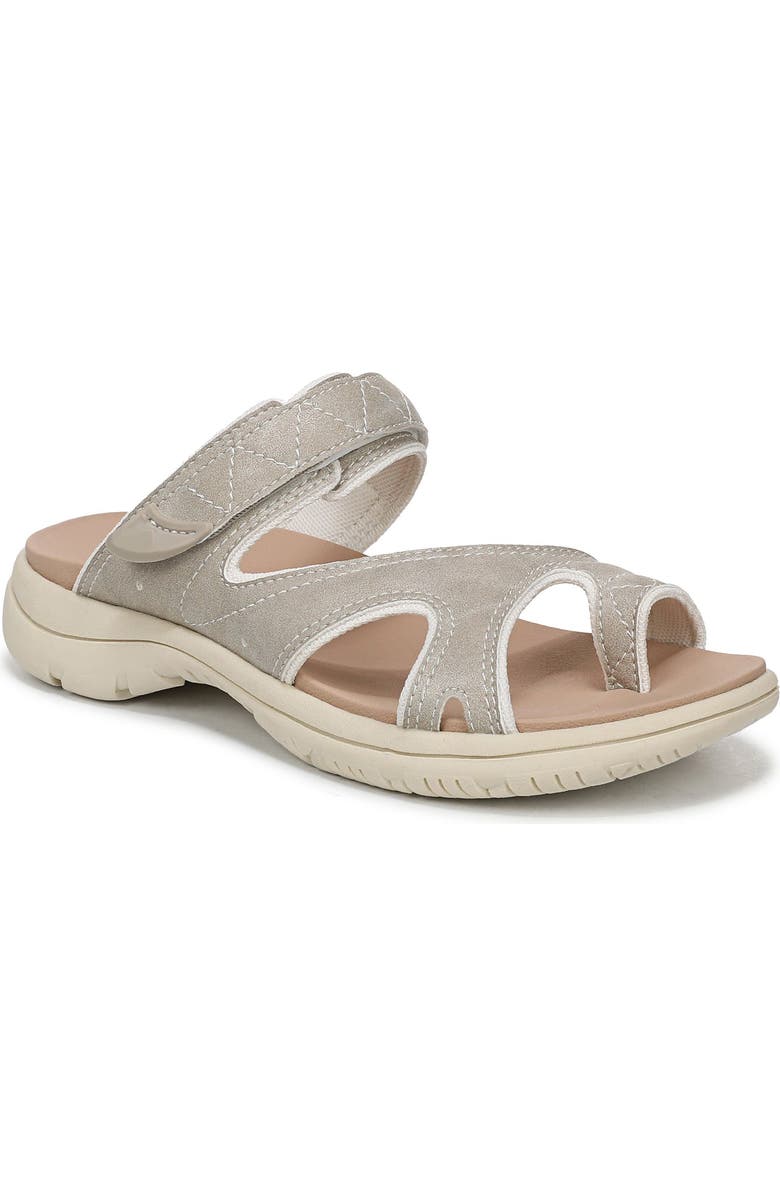 Dr. Scholl's Island Breeze Slide Sandal, Main, color, Oyster Grey Faux Leather