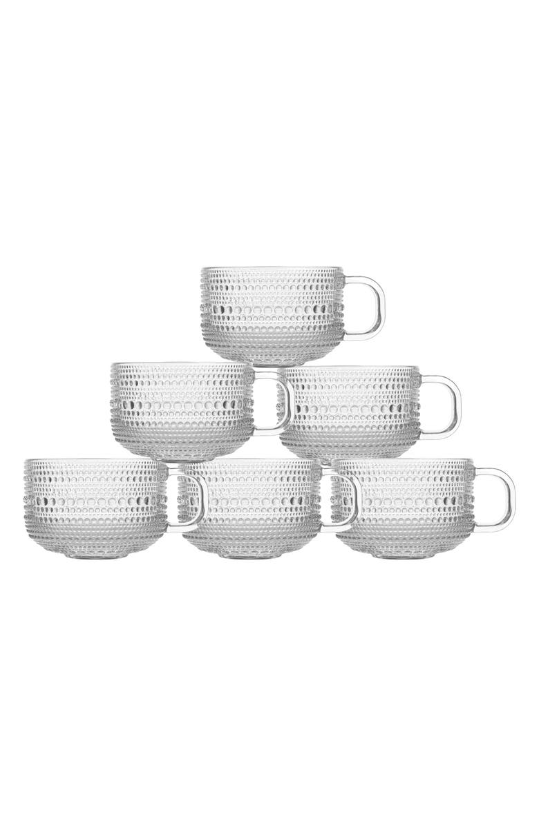 Fortessa Jupiter Set of 6 Tea/Cappuccino Cups, Main, color, Clear