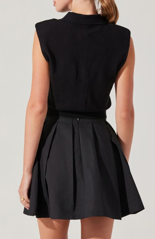 Astr The Label Kori Collared Cotton Sweater Vest In Black