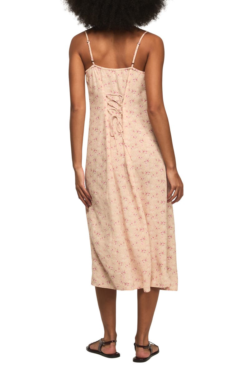 Simone Floral Midi Slipdress, Alternate, color, PEACH FLORAL