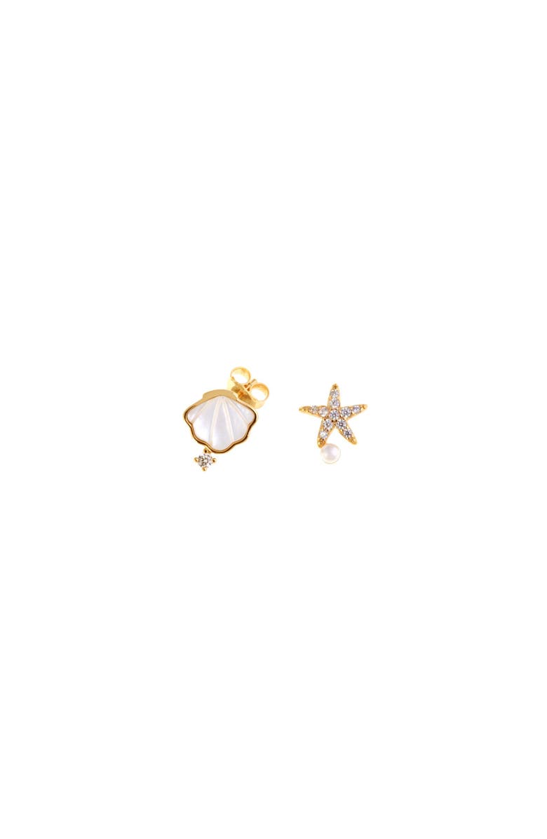 Arte Nova Jewellery Sea Earrings, Main, color, Silver Gold Plated