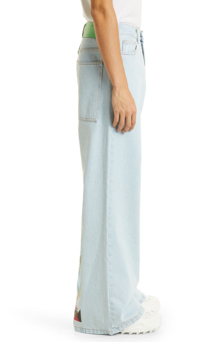 Off-White x Sal Barbier Gender Inclusive Diag Extra Baggy Wide Leg Jeans, Alternate, color,