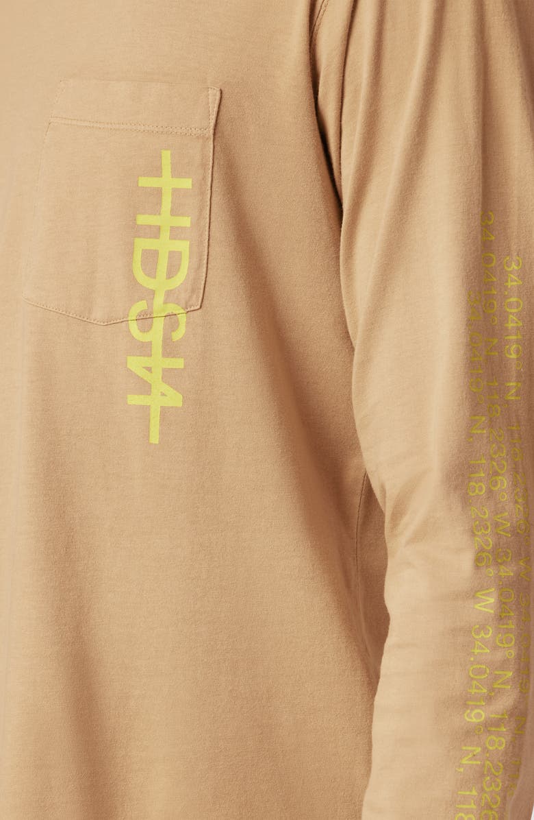 Hudson Jeans Long Sleeve Pocket Graphic T-Shirt, Alternate, color, 