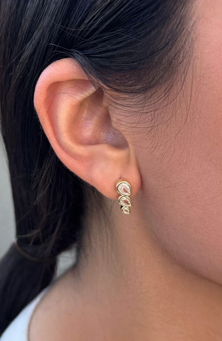 Adornia Crystal Climber Threader Earrings, Alternate, color, Gold