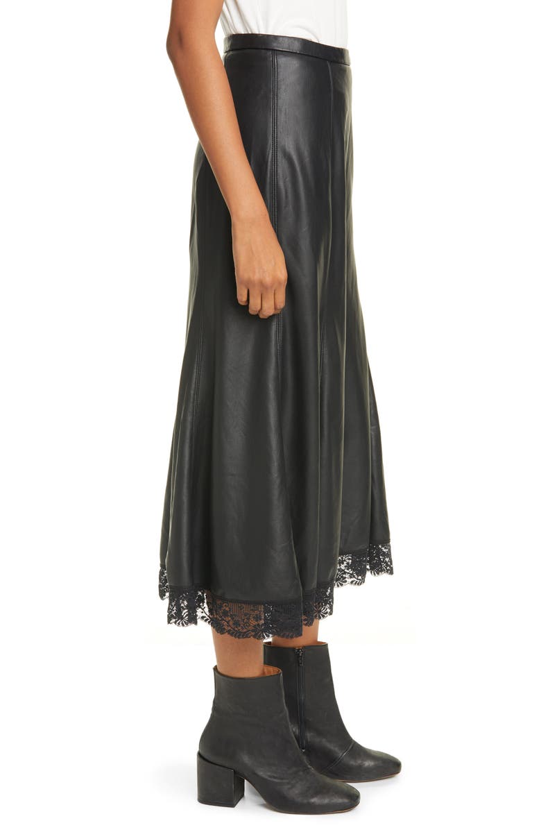 Free People Film Noir Faux Leather Skirt, Alternate, color,