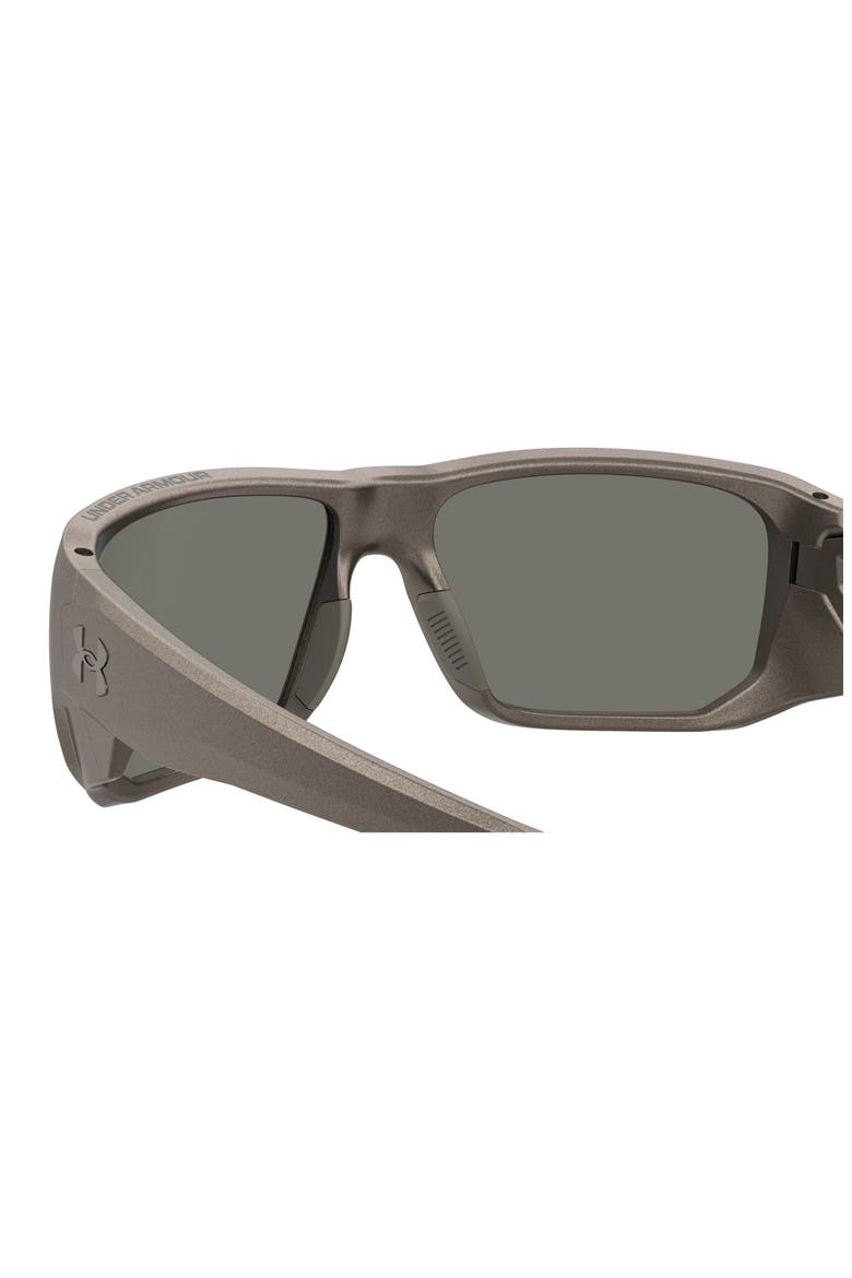 Attack MD 60mm Rectangle Sunglasses, Alternate, color, BROWN METLZED