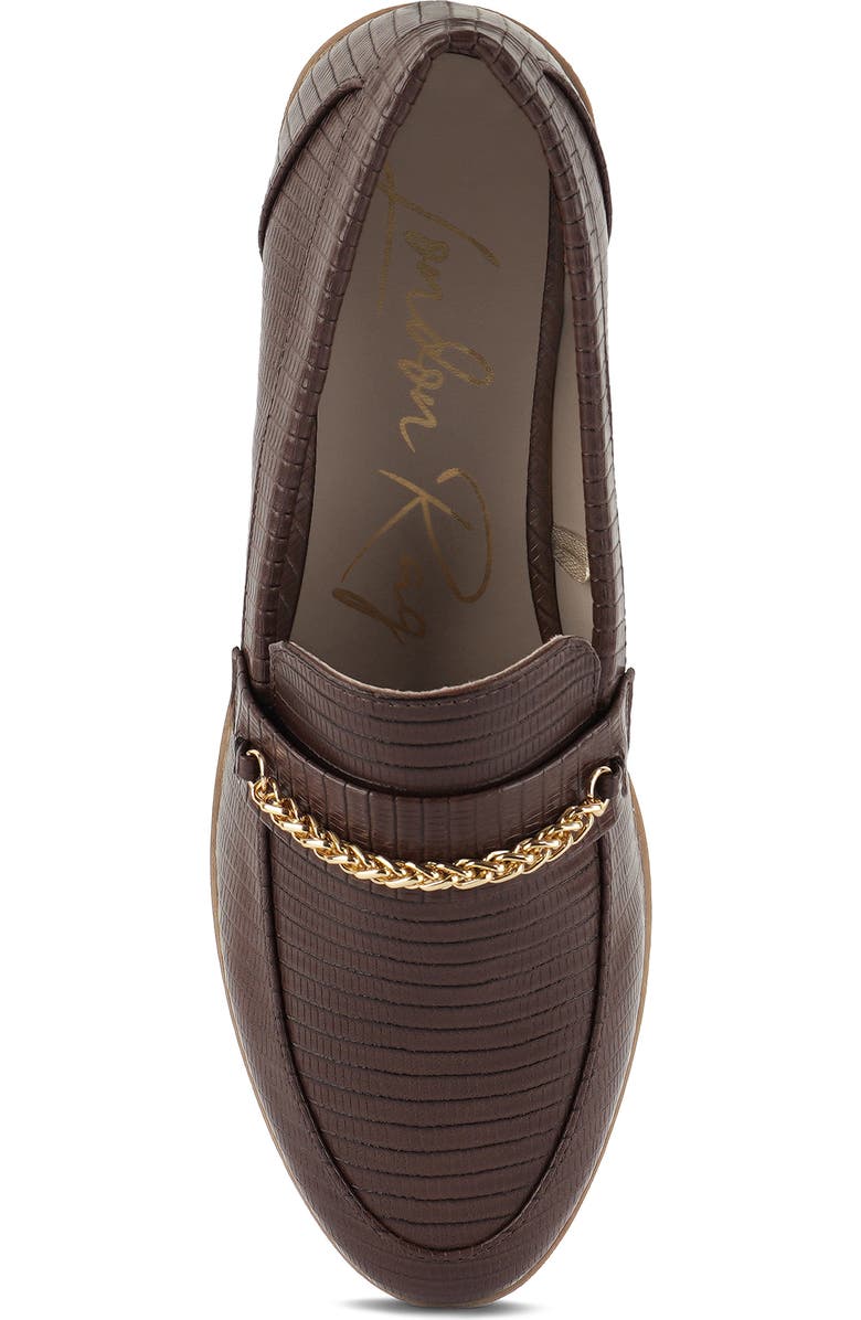 LONDON RAG Vouse Croc Embossed Bit Loafer, Alternate, color, Chocolate