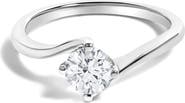 Haus of Brilliance 14K White Gold 4/5 Cttw Round Lab Grown Diamond Bypass Solitaire Engagement Ring