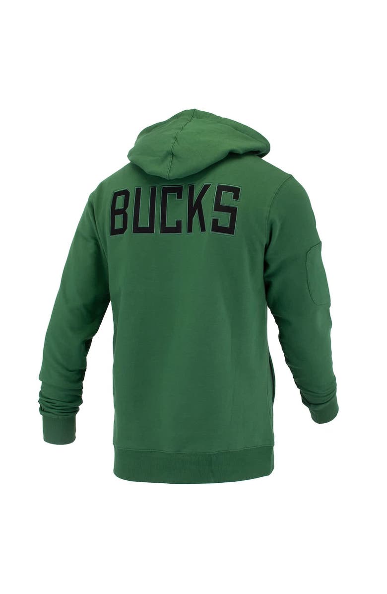 FISLL Unisex FISLL Hunter Green Milwaukee Bucks Logoman Shadow Collection Pullover Hoodie, Alternate, color, Hunter Green