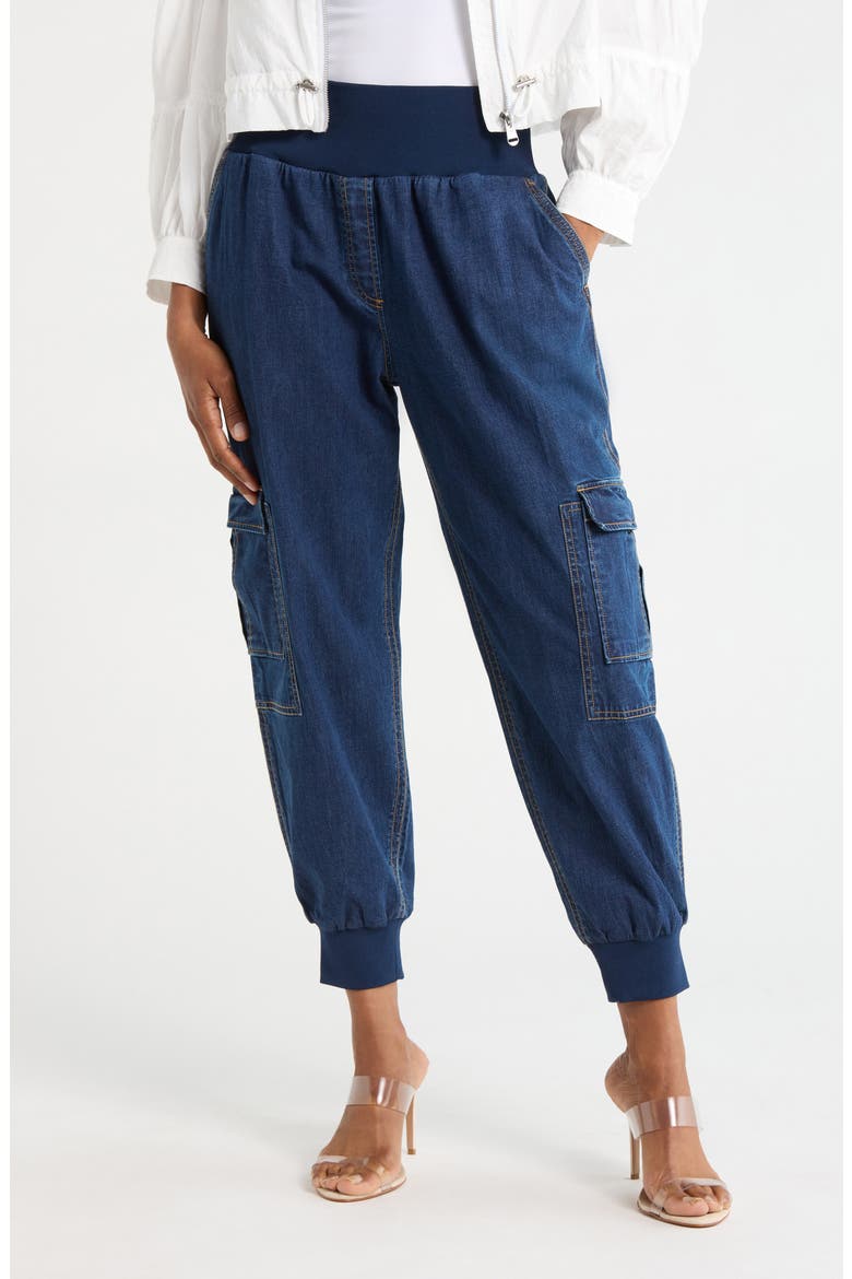 Giles Denim Ankle Pants, Main, color, MARINE