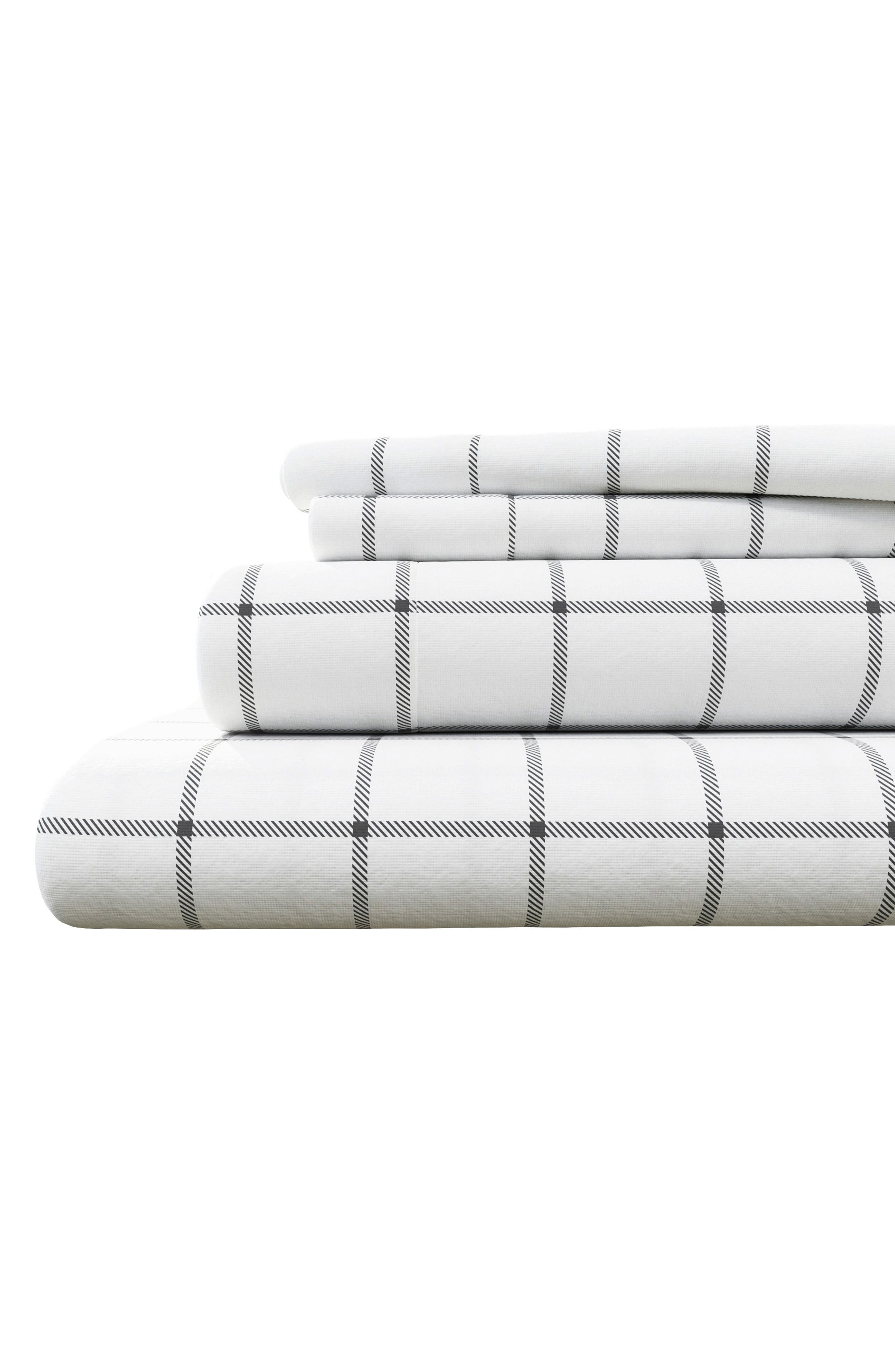 Woven & Weft Turkish Cotton Flannel Plaid Sheet Set