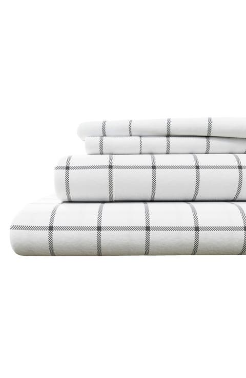 Turkish Cotton Flannel Plaid Sheet Set