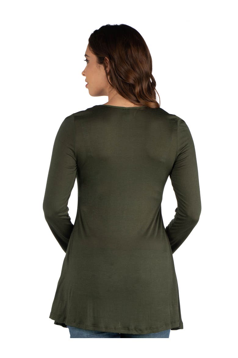 Maternity Long Sleeve Swing Style Flared Tunic Top, Alternate, color, Olive