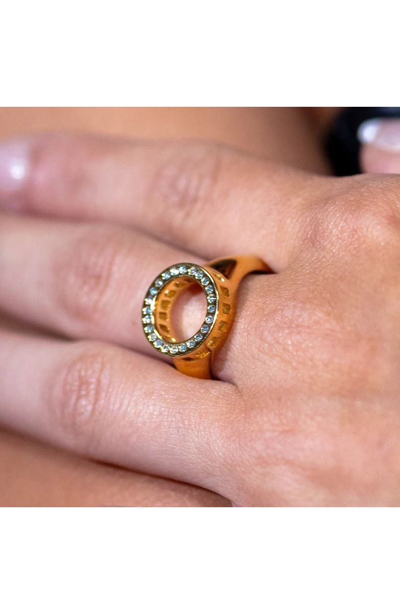 Lucy Quartermaine Art Deco Halo Ring, Alternate, color, Gold Vermeil