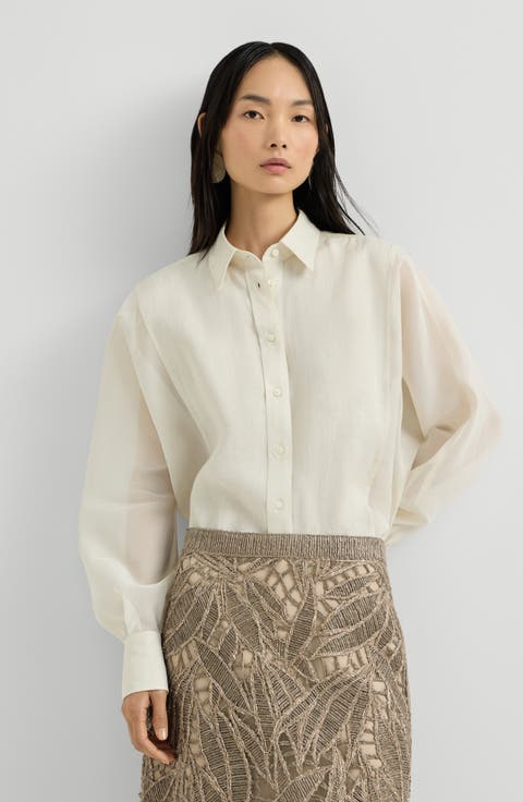 Linen and cotton organza shirt