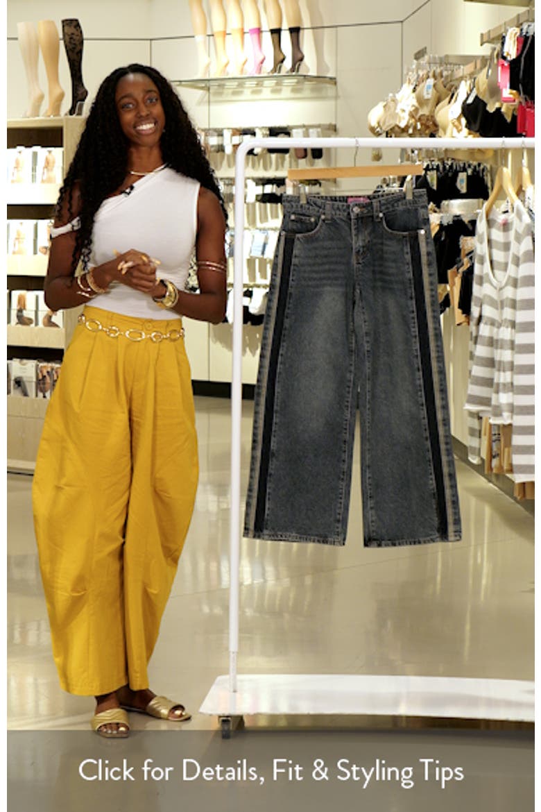 Contrast Panel Low Rise Wide Leg Jeans video