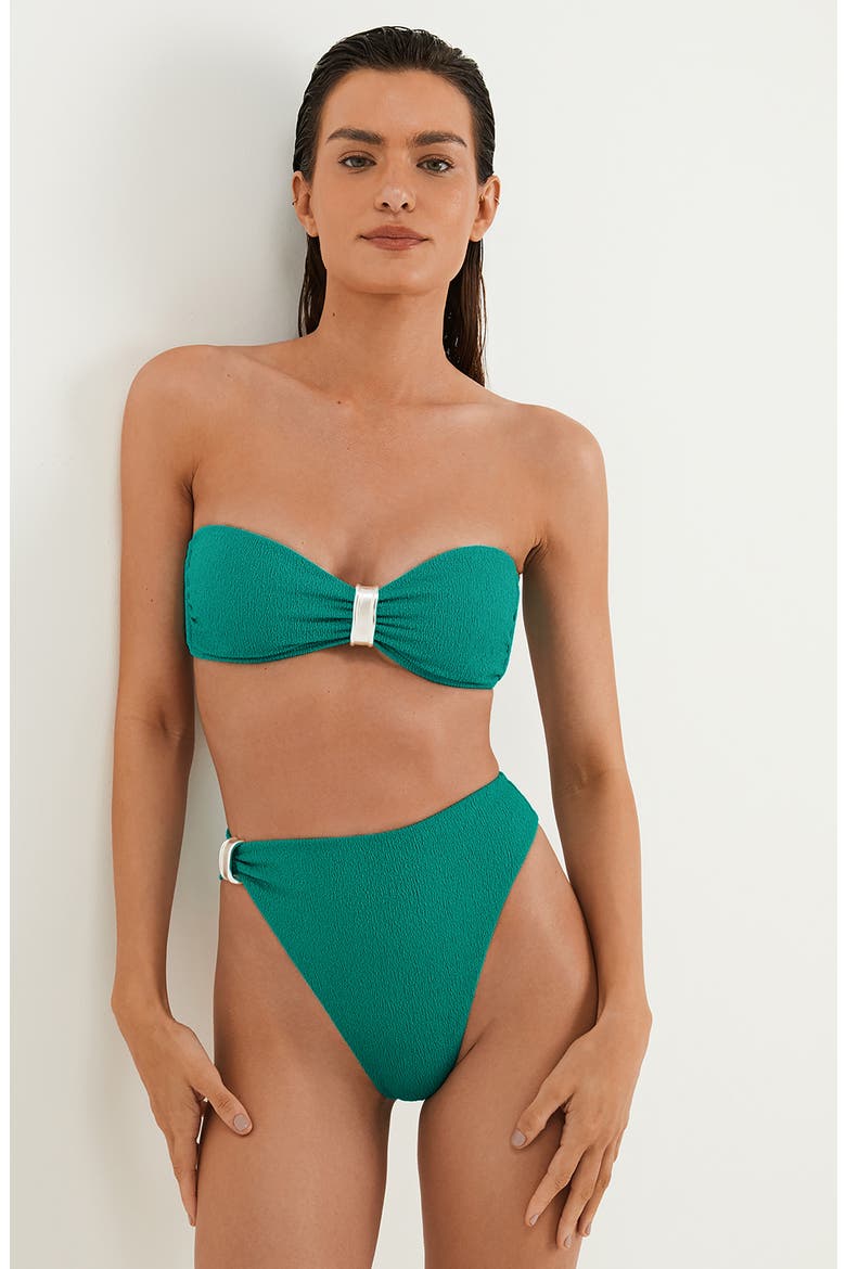 Firenze Sunny High Waist Bikini Bottoms, Alternate, color, GREEN