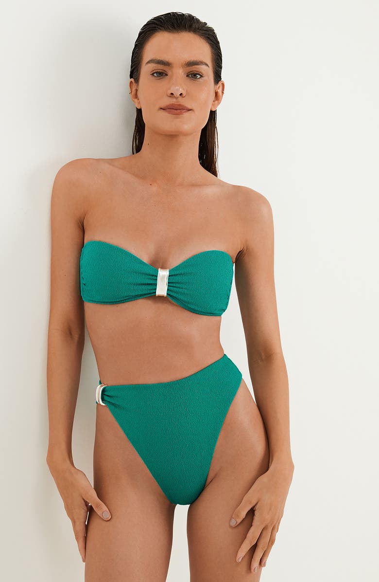 ViX Paula Hermanny Firenze Sunny High Waist Bikini Bottoms, Alternate, color, Green
