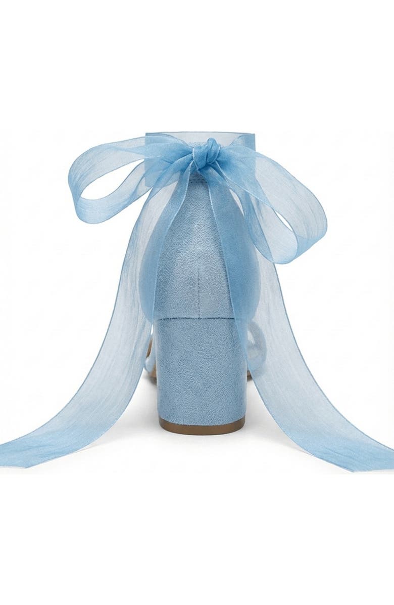 Forever & Always Shoes Rova Bow Block Heel Sandal, Alternate, color, Blue